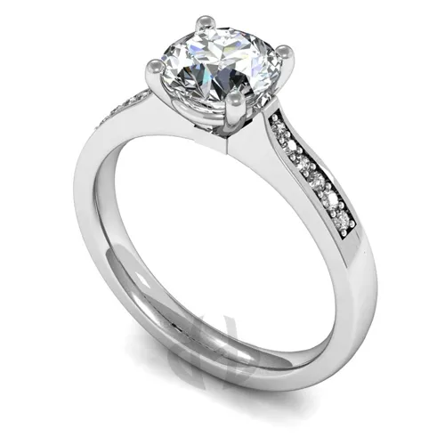 Engagement Ring with Shoulder Stones - (TBC911)